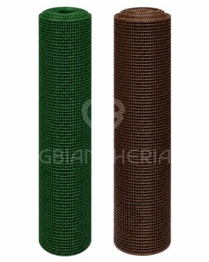 RETE IN PLASTICA VERDE O MARRONE MAGLIA 10X10 MM PER RECINZIONE ORTO GIARDINO POLLAIO