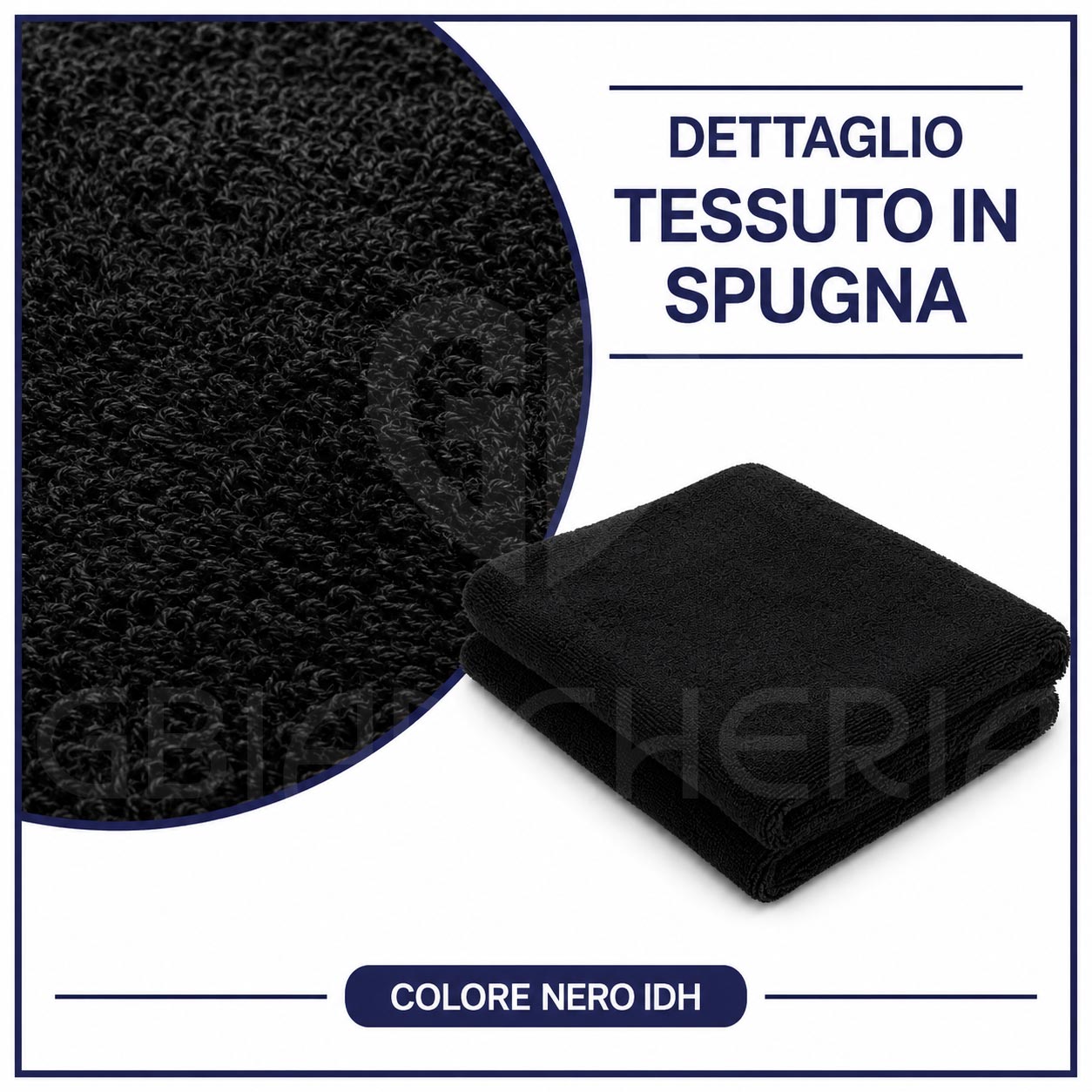 SALVIETTE PARRUCCHIERE NERE 50X95 CM IN SPUGNA 100% COTONE – SET 6 O 12 PEZZI - immagine 4