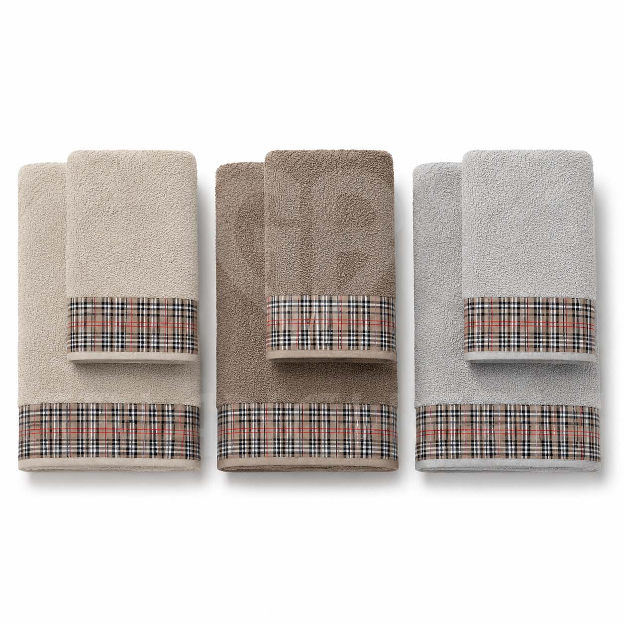 SET ASCIUGAMANI SCOZZESE 1+1 IN PURO COTONE