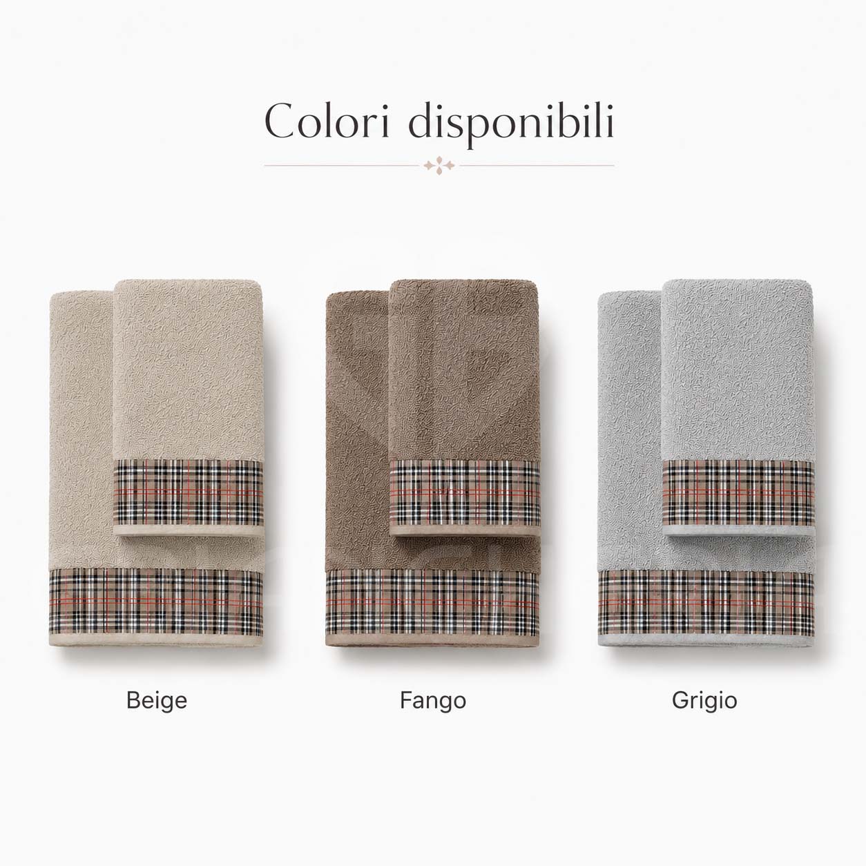 SET ASCIUGAMANI SCOZZESE 1+1 IN PURO COTONE - immagine 3