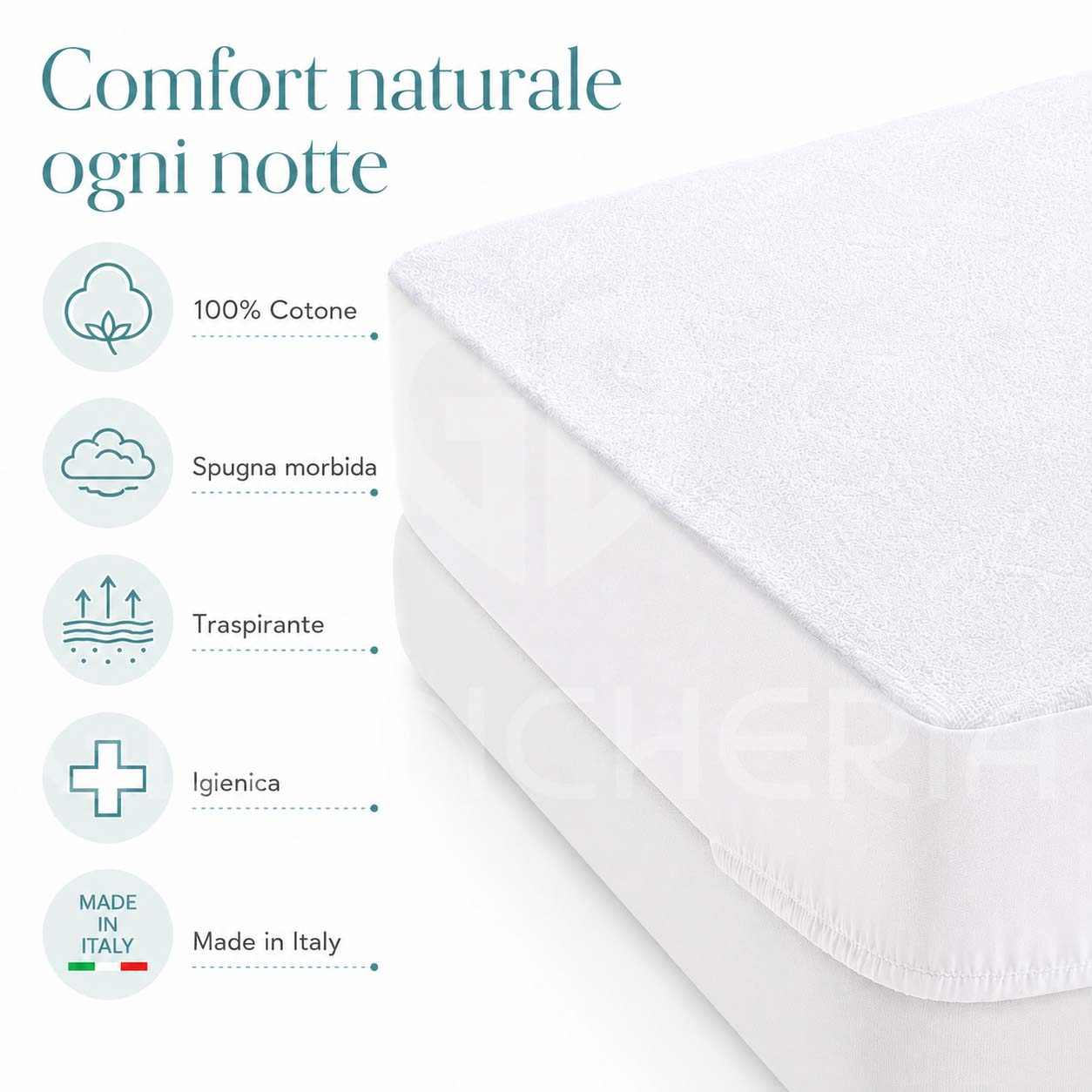 COPRIMATERASSO IN SPUGNA CON ANGOLI 30 CM - immagine 6