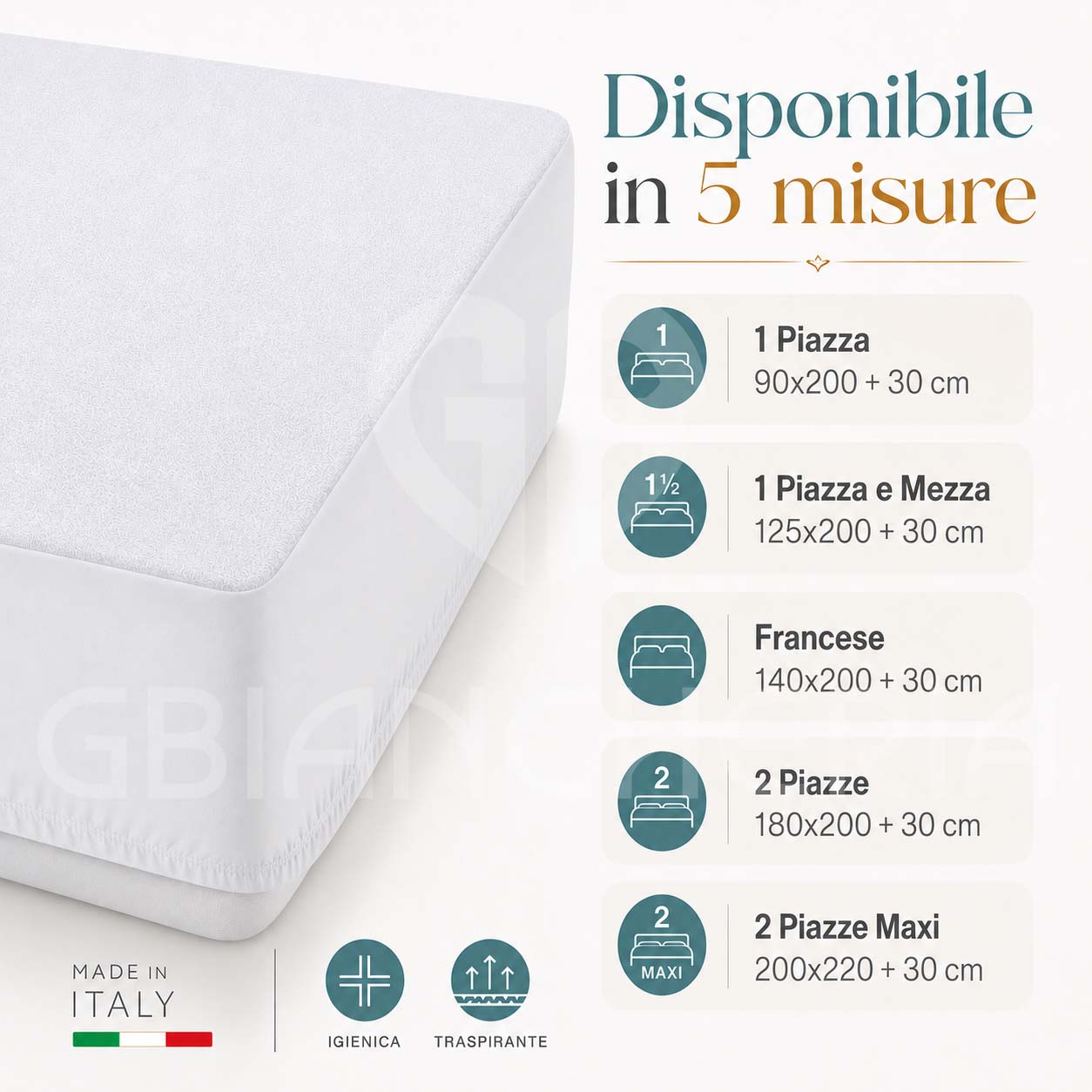 COPRIMATERASSO IN SPUGNA CON ANGOLI 30 CM - immagine 7