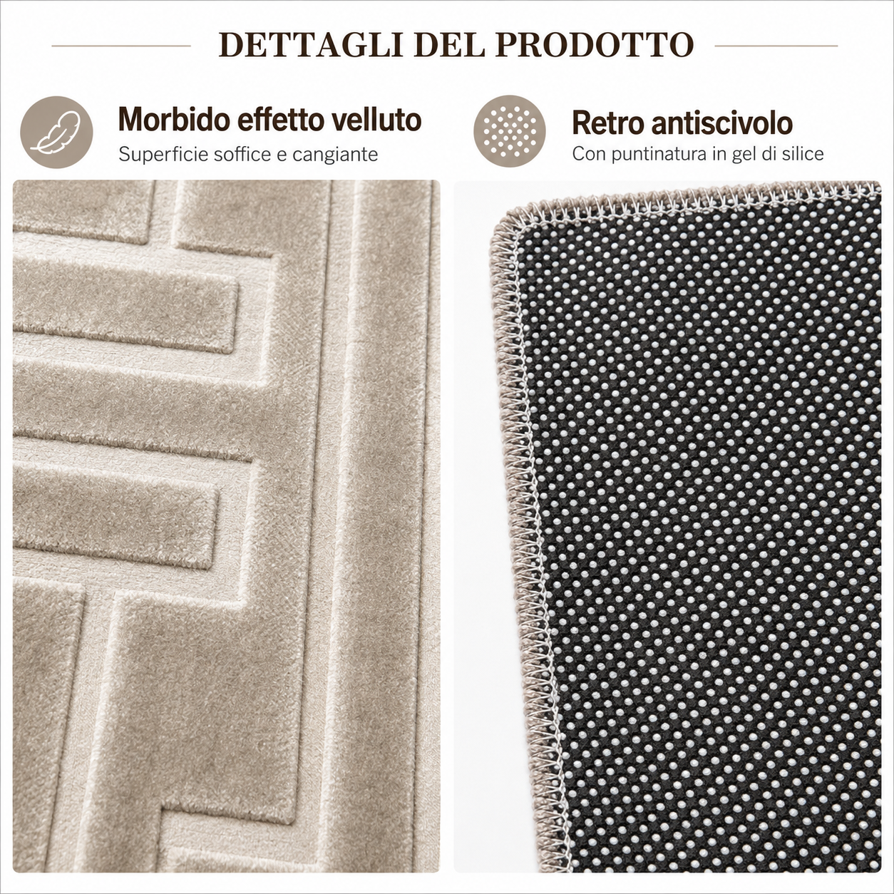 TAPPETO CLARENCE ANTISCIVOLO EFFETTO VELLUTO CANGIANTE - immagine 2