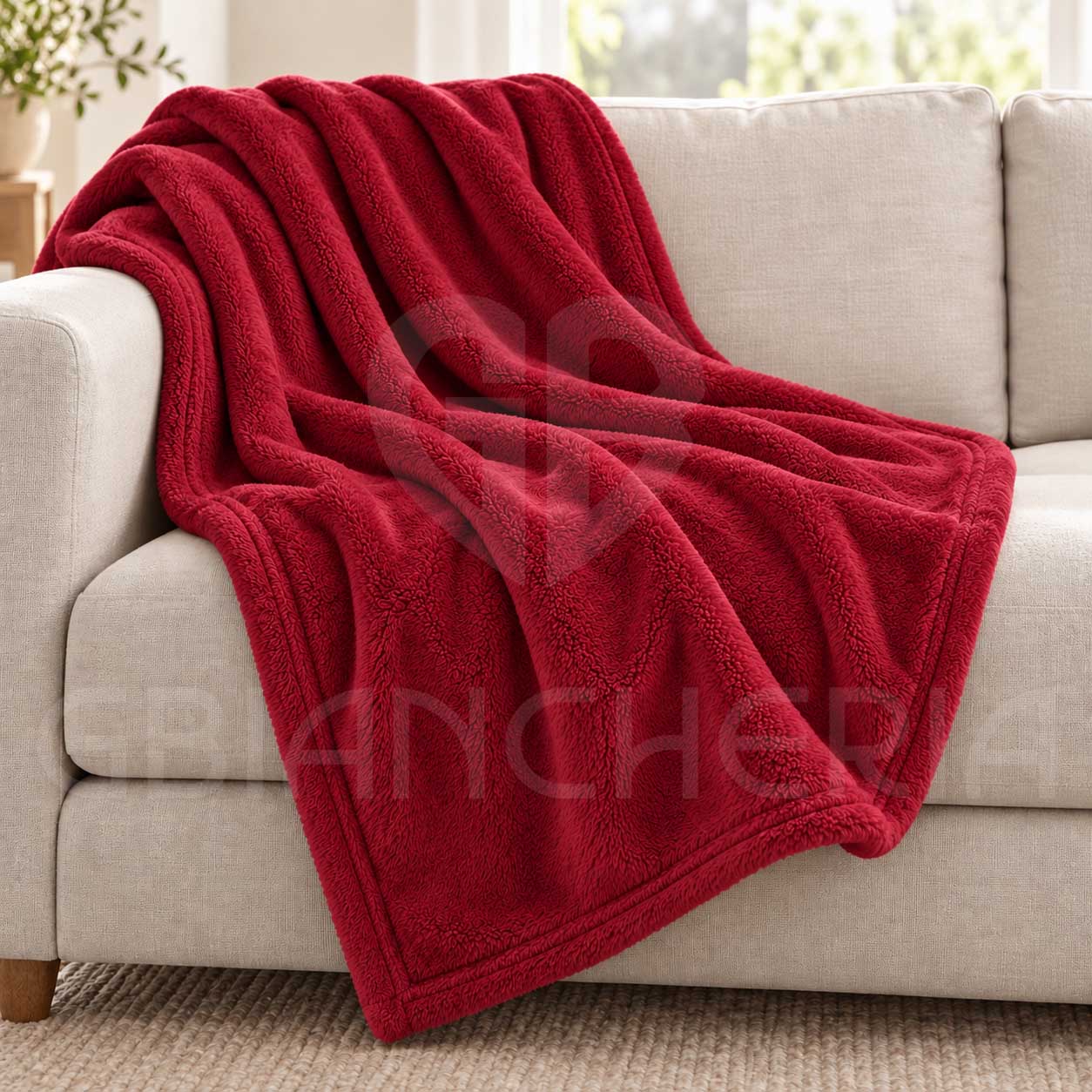 PLAID IN PILE MORBIDO MICROFIBRA MAURICE BORDEAUX
