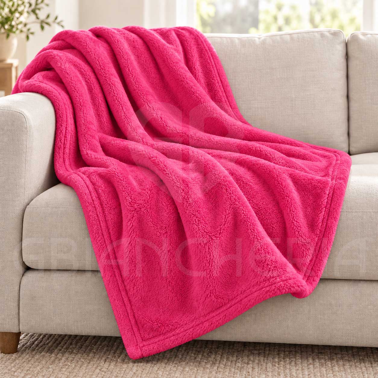 PLAID IN PILE MORBIDO MICROFIBRA MAURICE FUCSIA