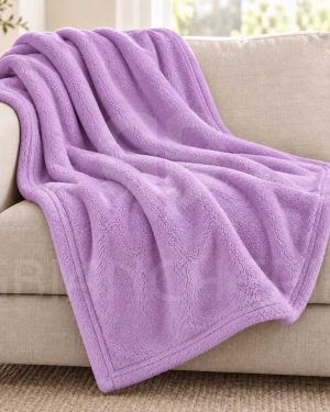 PLAID IN PILE MORBIDO MICROFIBRA MAURICE LILLA
