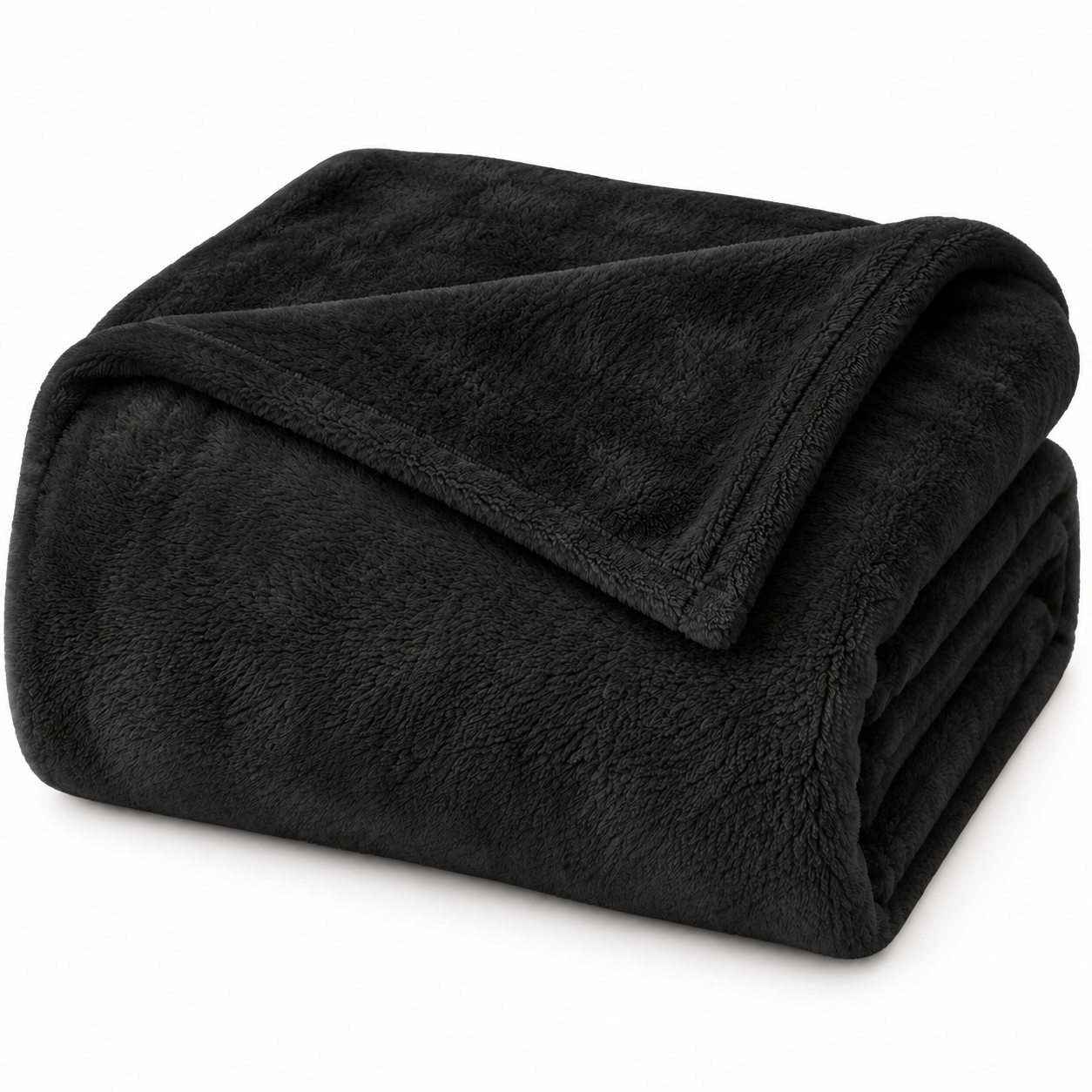 PLAID IN PILE MORBIDO MICROFIBRA MAURICE NERO - immagine 2