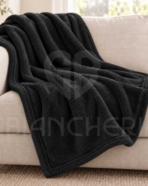 PLAID IN PILE MORBIDO MICROFIBRA MAURICE NERO