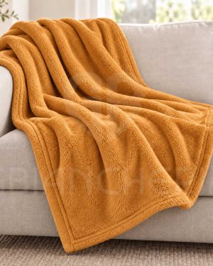 PLAID IN PILE MORBIDO MICROFIBRA MAURICE OCRA