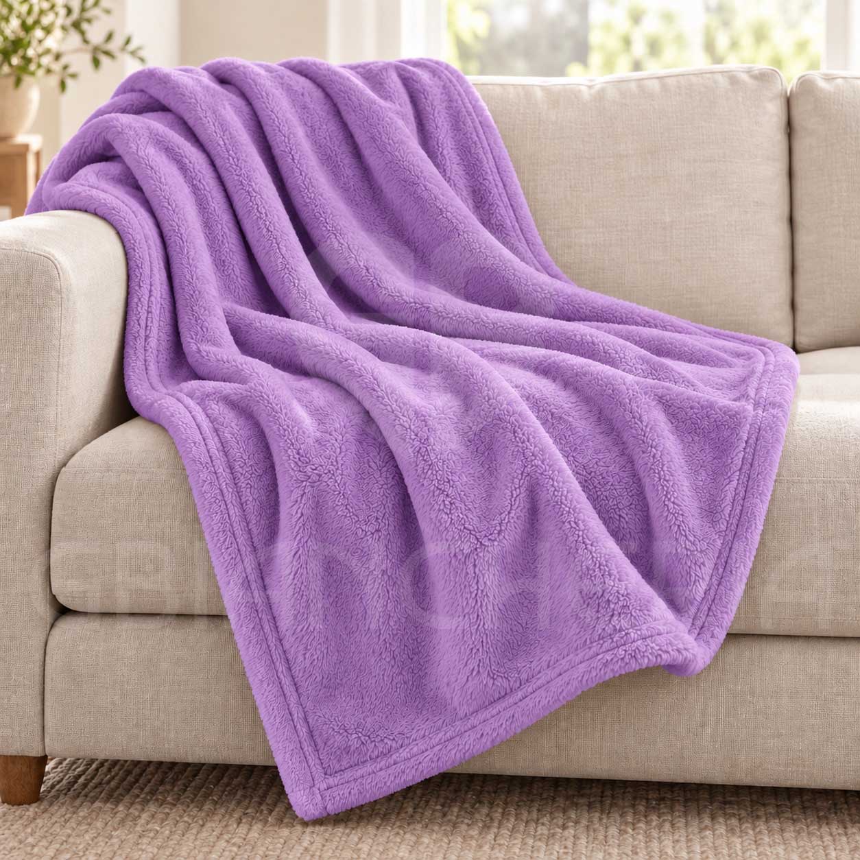 PLAID IN PILE MORBIDO MICROFIBRA MAURICE VIOLA