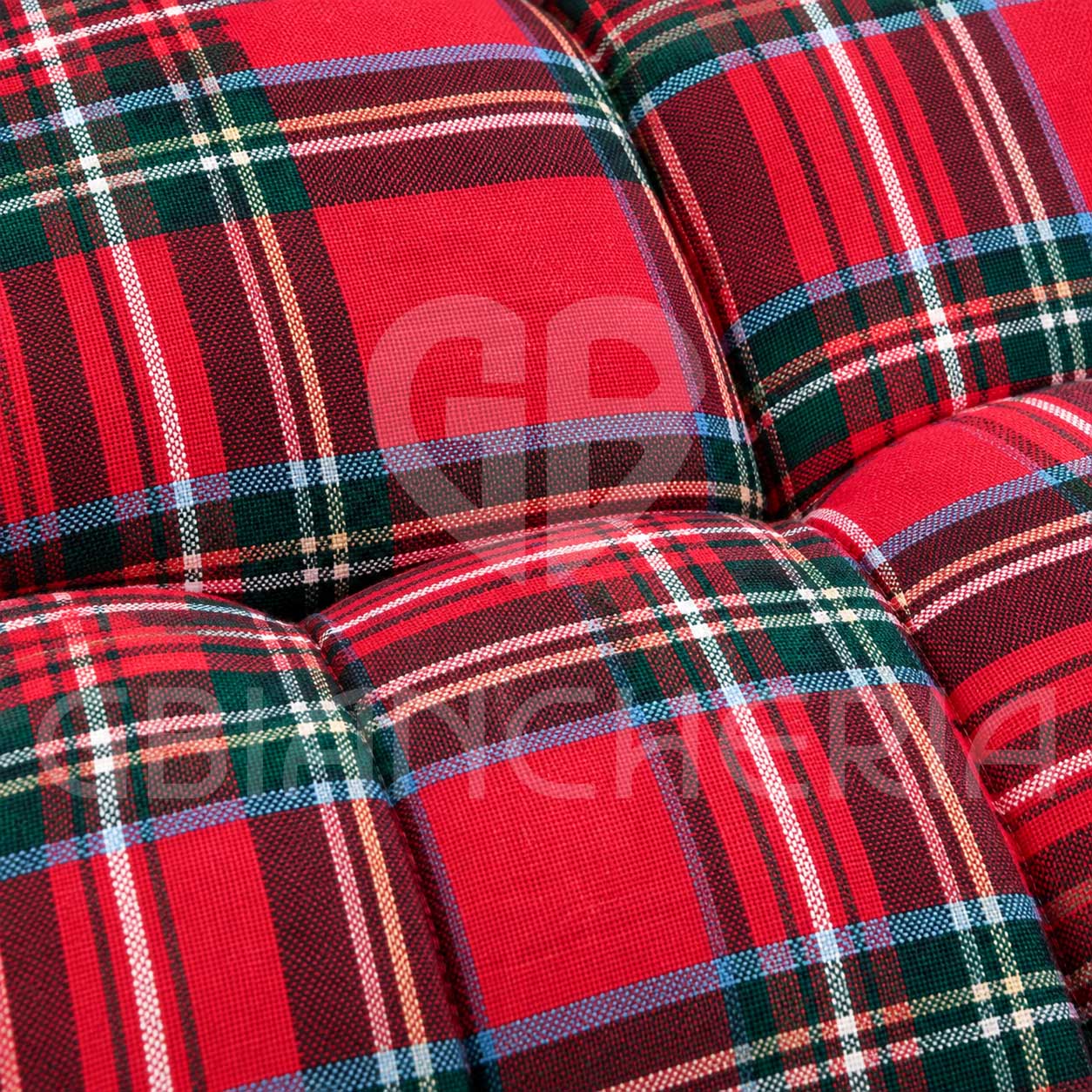 CUSCINI SEDIA NATALIZI TARTAN ROSSO 40X40 - immagine 2