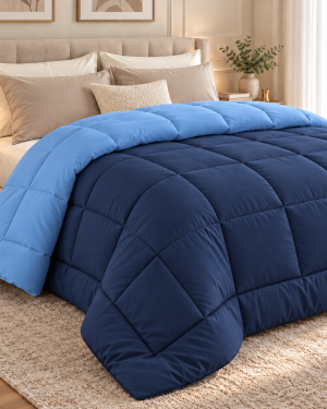 TRAPUNTA INVERNALE DOUBLE FACE BLU AVIO