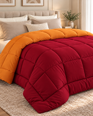TRAPUNTA INVERNALE DOUBLE FACE BORDEAUX ARANCIO