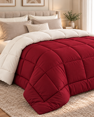 TRAPUNTA INVERNALE DOUBLE FACE BORDEAUX PANNA