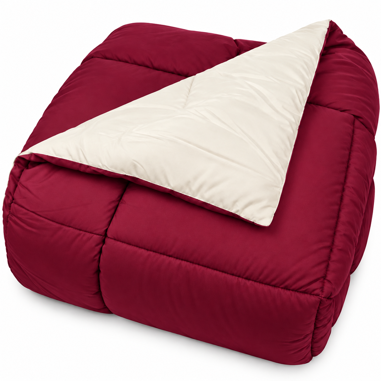 TRAPUNTA INVERNALE DOUBLE FACE BORDEAUX PANNA - immagine 2