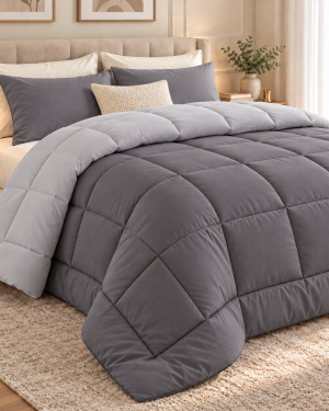 TRAPUNTA INVERNALE DOUBLE FACE GRIGIO