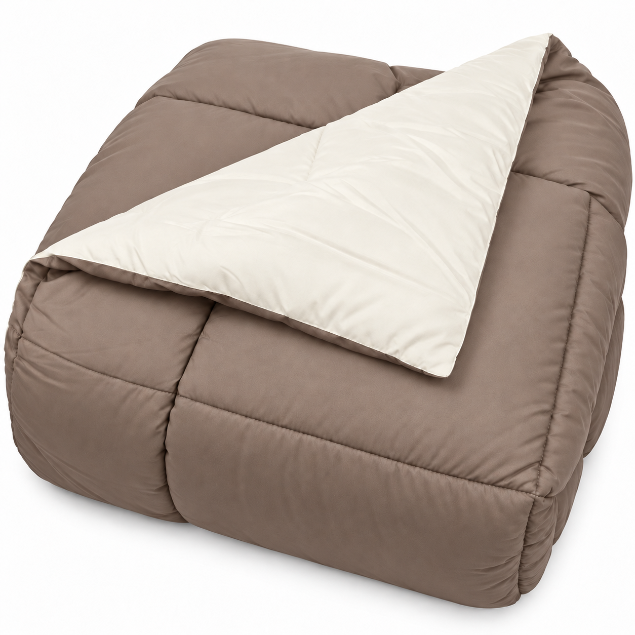 TRAPUNTA INVERNALE DOUBLE FACE MARRONE PANNA - immagine 2