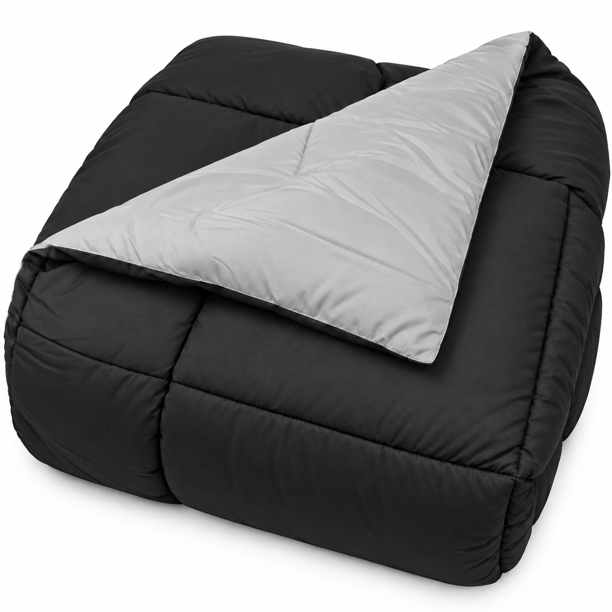 TRAPUNTA INVERNALE DOUBLE FACE NERO GRIGIO - immagine 2